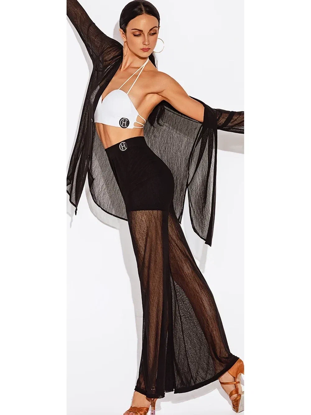 Women's Latin Dance Top Thin Straps Halter Strapless Bodysuit