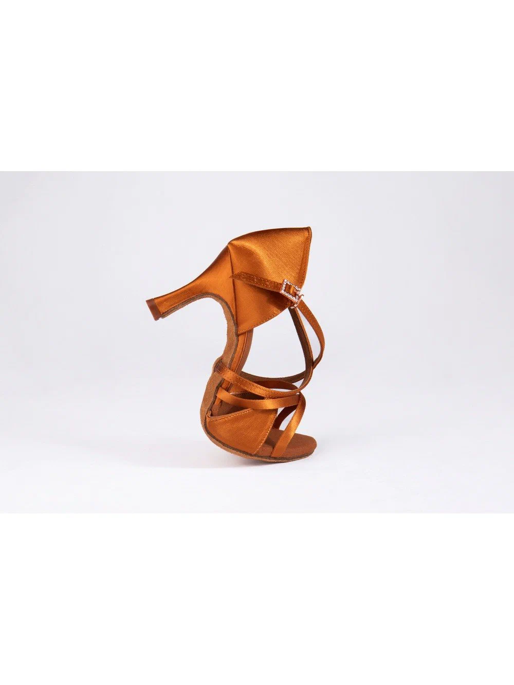 Women's Latin Dance Shoes Silk Satin 7.5cm 6.5cm 5.5cm Heel Crossed Straps