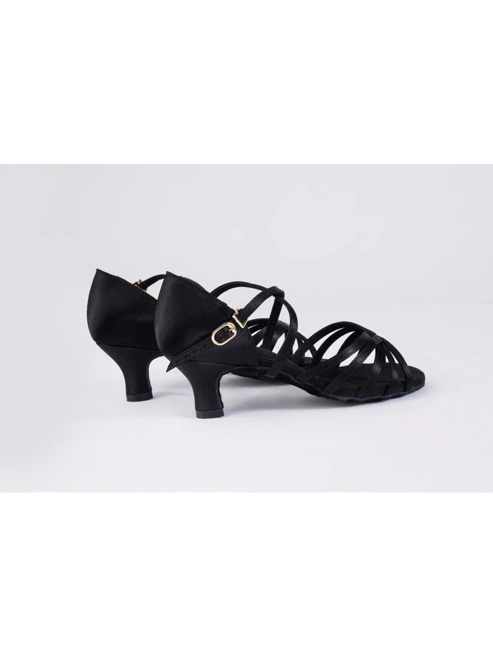 Women's Latin Dance Shoes Silk Satin 7.5cm 6.5cm 5.5cm Heel Crossed Straps