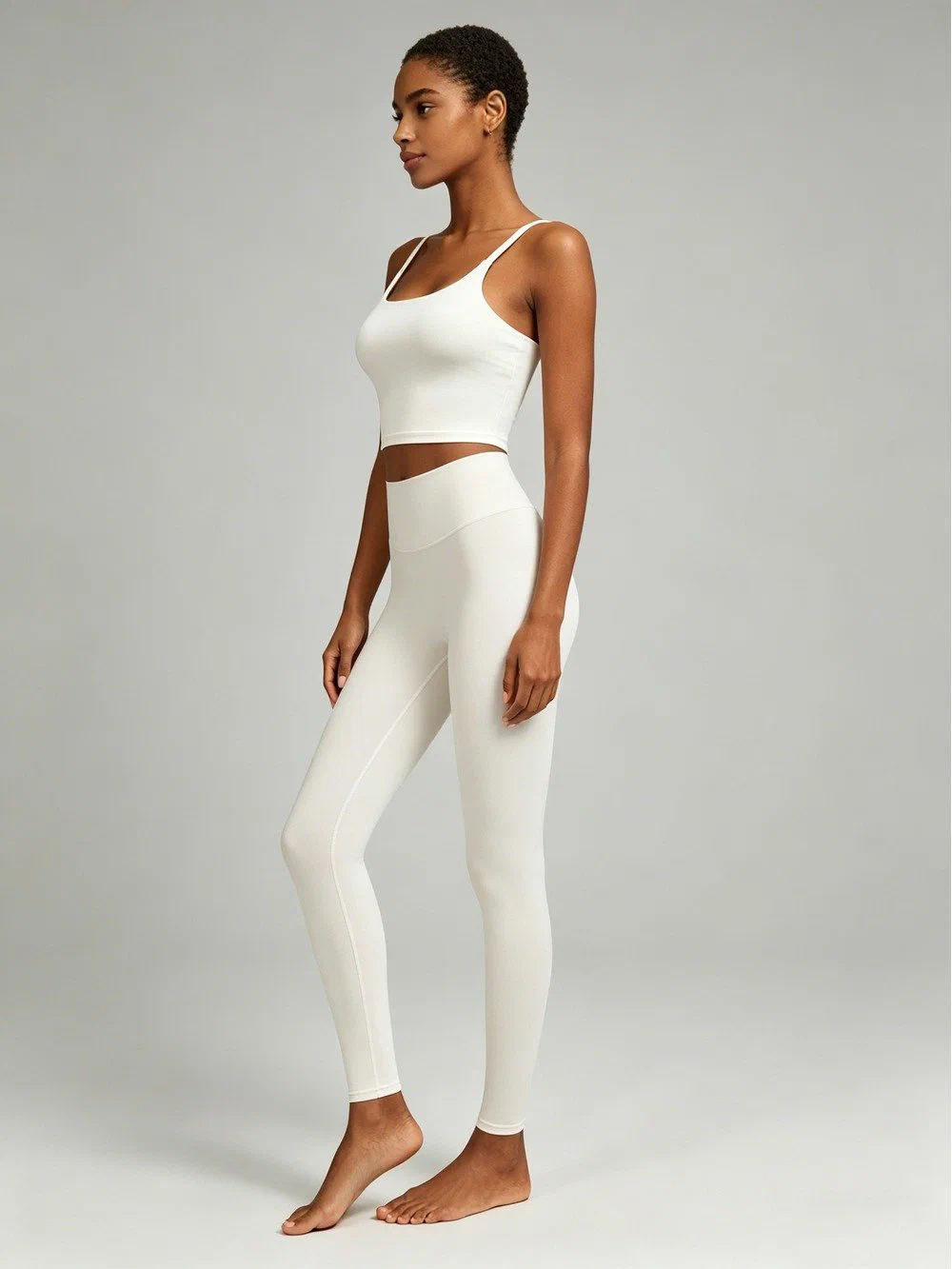 Women's Yoga Set Beautiful Back Sports Bra with Thin Straps and Long Pants