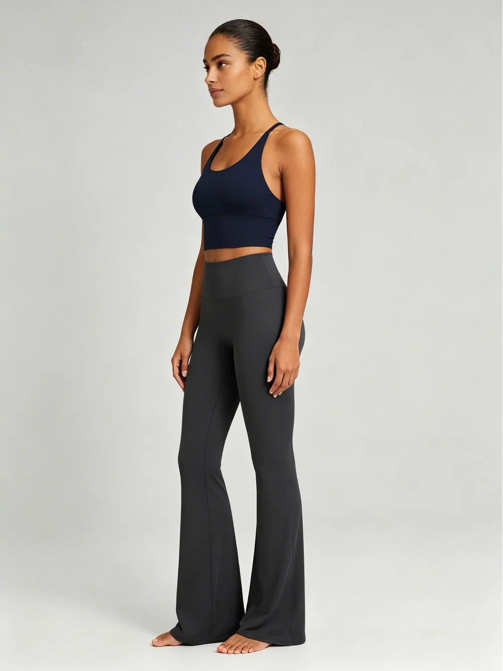 Women's Yoga Set Sports Bra Beautiful Back with Wide-Leg Long Pants