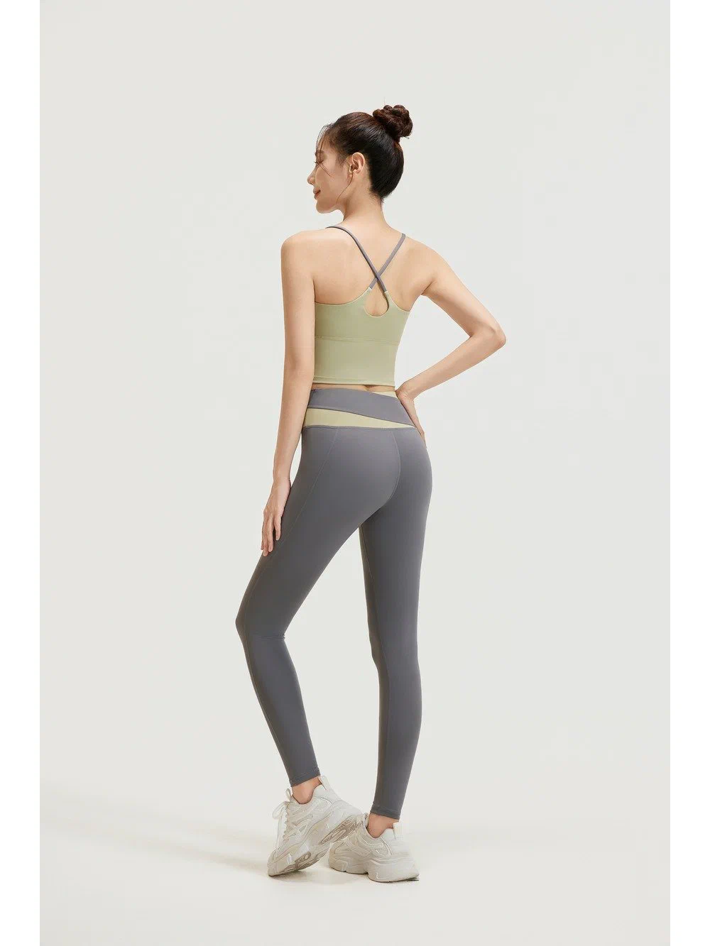 Women's Yoga Set Sports Bra Cross Water-Drop Back with Long Pants